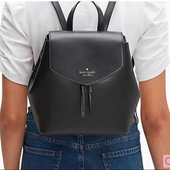 14. Kate Spade Lizzie Medium Flap Backpack in Black - Picture 2 of 13